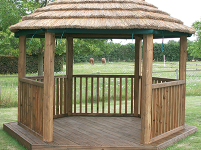 2.8m contemporary thatched gazebo